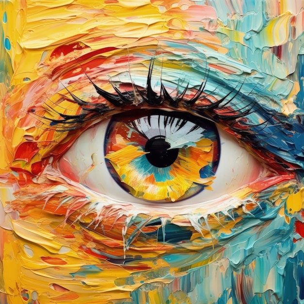 Oil painting Conceptual abstract picture of the eye