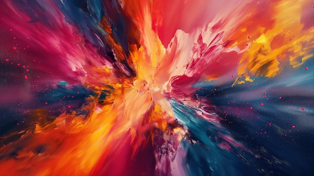 oil painting Explosion of colored powder