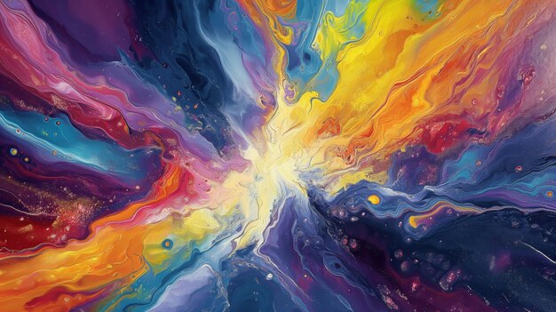 oil painting Explosion of colored powder