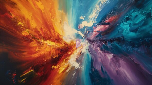 oil painting Explosion of colored powder