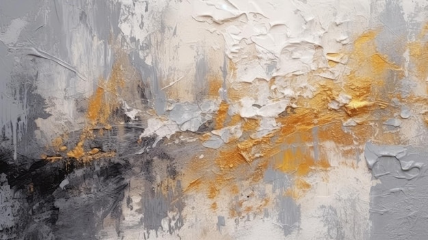 Oil painting's gray and white texture as abstract background Generative AI