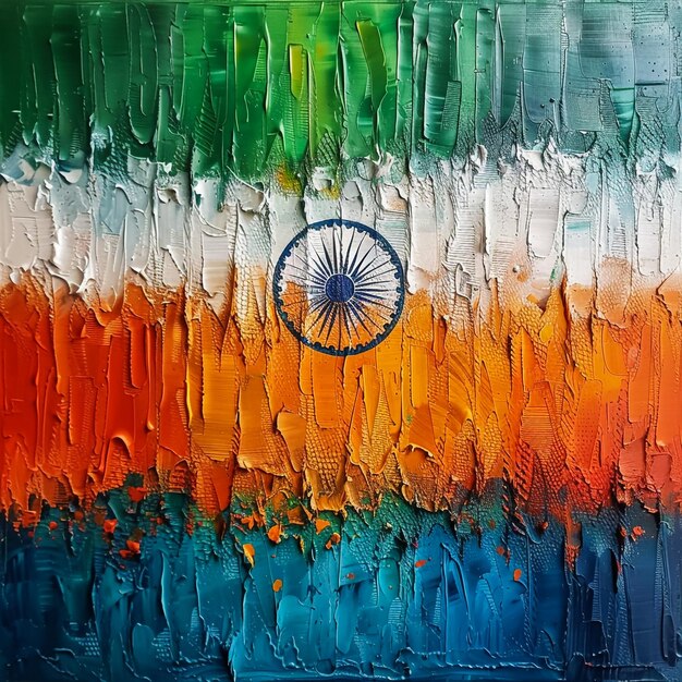 an oil painting of the sun and the word indian on it