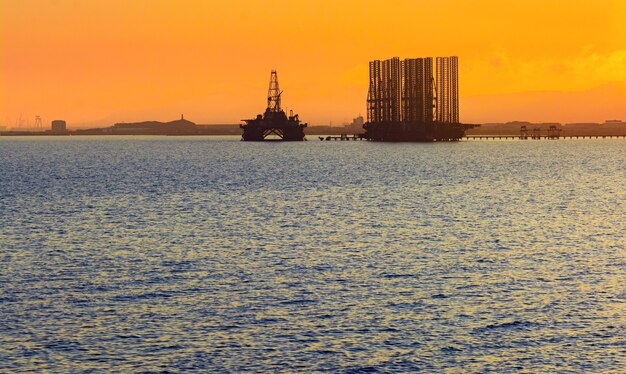 Oil platform in sea