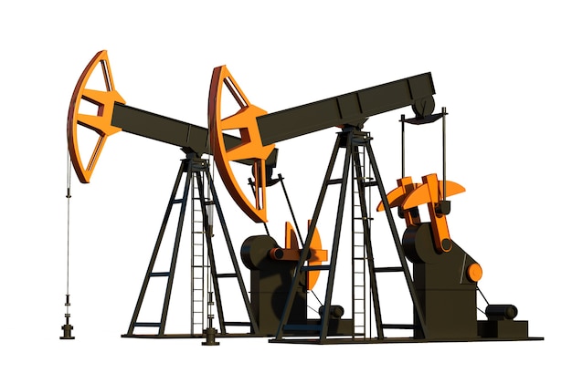 oil pump derrick 3d render petroleum industry equipment energy industrial viz