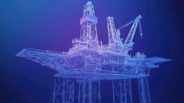 Photo oil rig blueprint