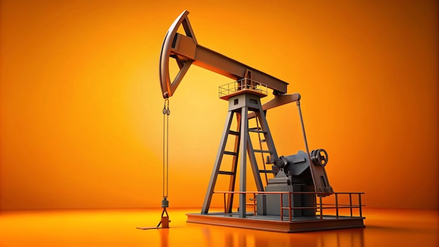 Photo a oil rig with an orange background and a yellow background