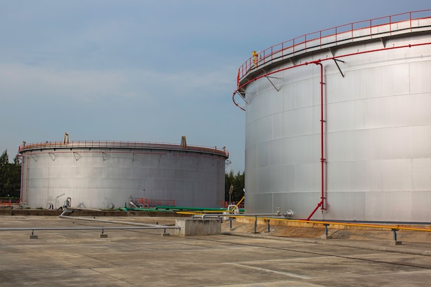 Oil storage tank big with oil refinery plant  pipeline