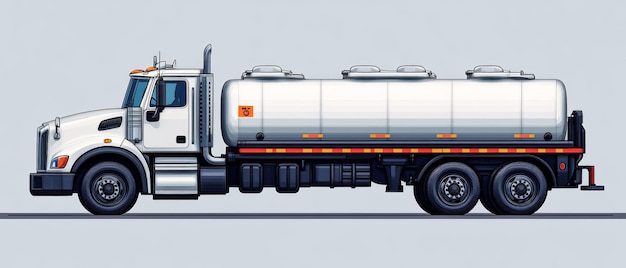 Oil Tanker Truck Illustration High Quality PNG