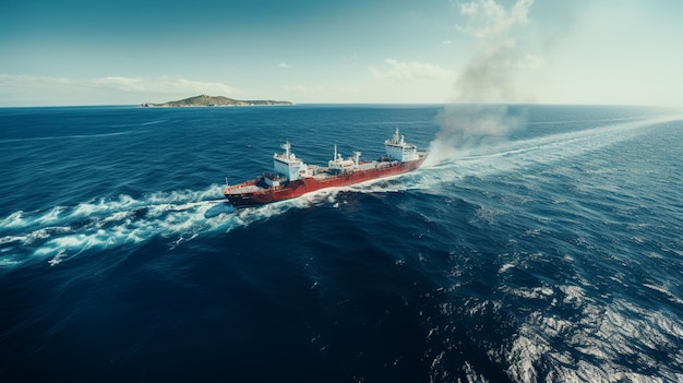 Oil tankers running on sea to export Asia thailand Generative AI