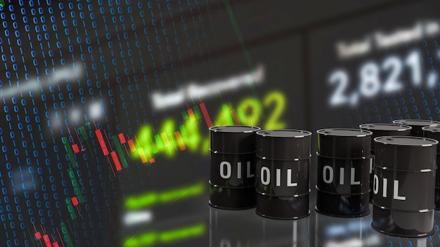 The oil tanks and   business chart background 3d rendering