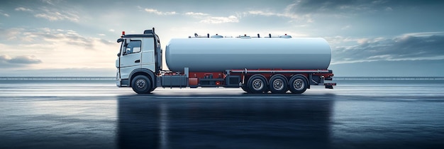 Oil Transportation SemiTruck Traveling on Ice Environmental Impact Road Safety