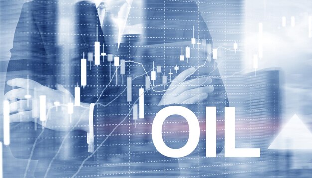 Oil trend up Crude oil price stock exchange trading up Price oil up Arrow rises Abstract business background