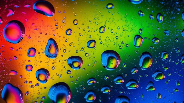 Oil and water circles texture abstract color abstraction Rainbow macro background with colorful glass generative AI