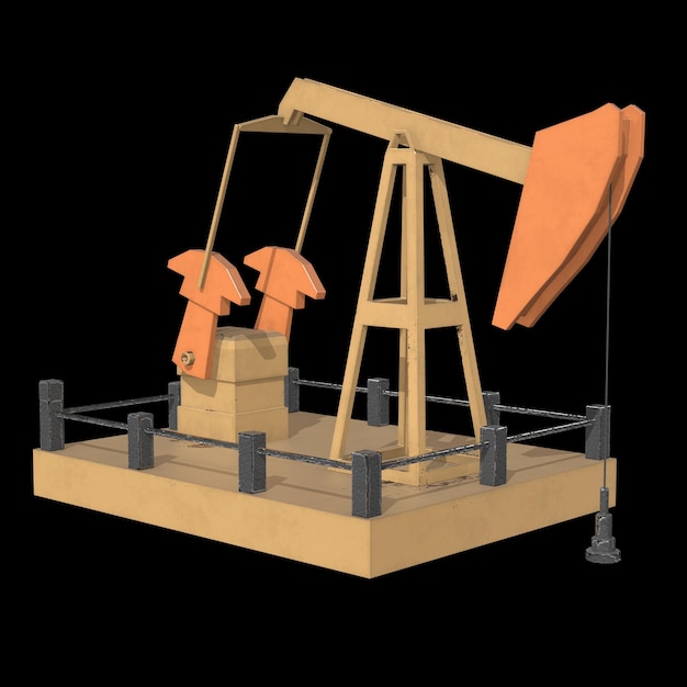 Oil well rig jack 3d