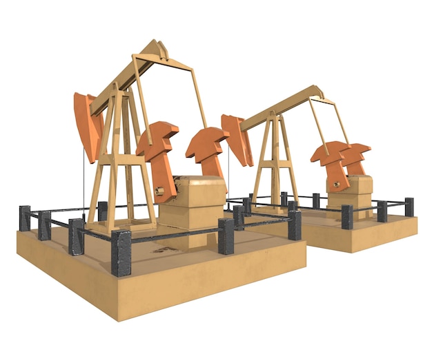 Oil well rig jack 3d