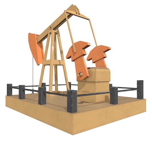 Oil well rig jack 3d