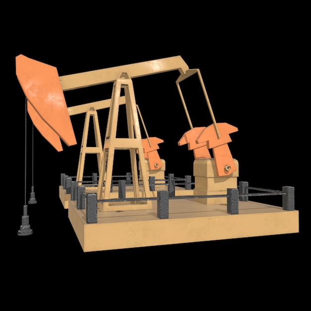 Oil well rig jack 3d