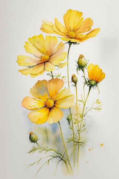 Oil yellow flowers creative AI