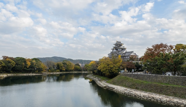 Okayama castle in autumn season, Okayama, Japan