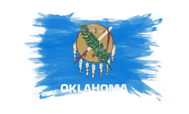 Oklahoma state flag brush stroke, Oklahoma flag background