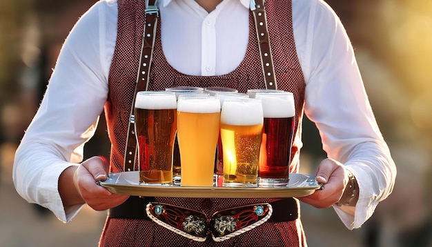 Photo oktoberfest beer serving