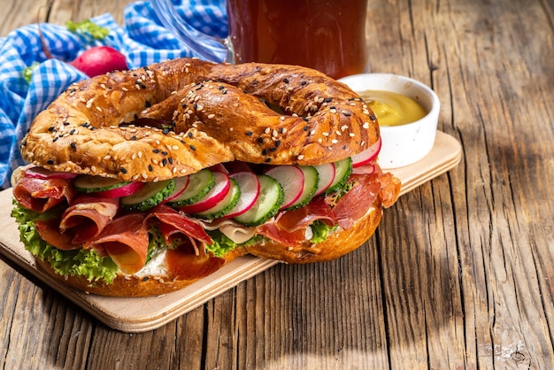 Oktoberfest pretzel sandwich