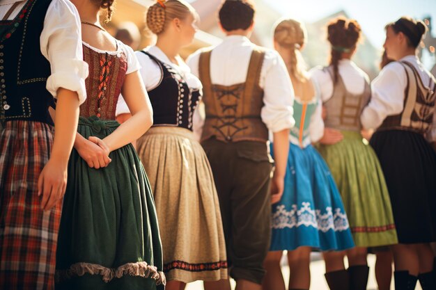 Photo oktoberfest traditions lederhosen and dirndls