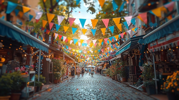 Oktoberfest Vibes Colorful Bunting Decorations