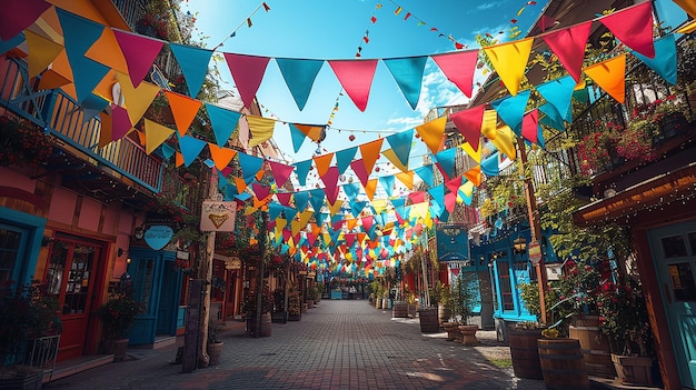 Oktoberfest Vibes Colorful Bunting Decorations