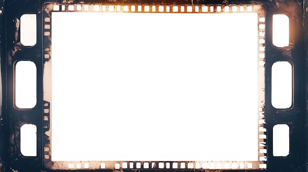 Old 35 mm film strip frame with blank space