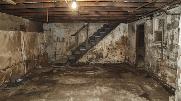 Photo old abandoned basement