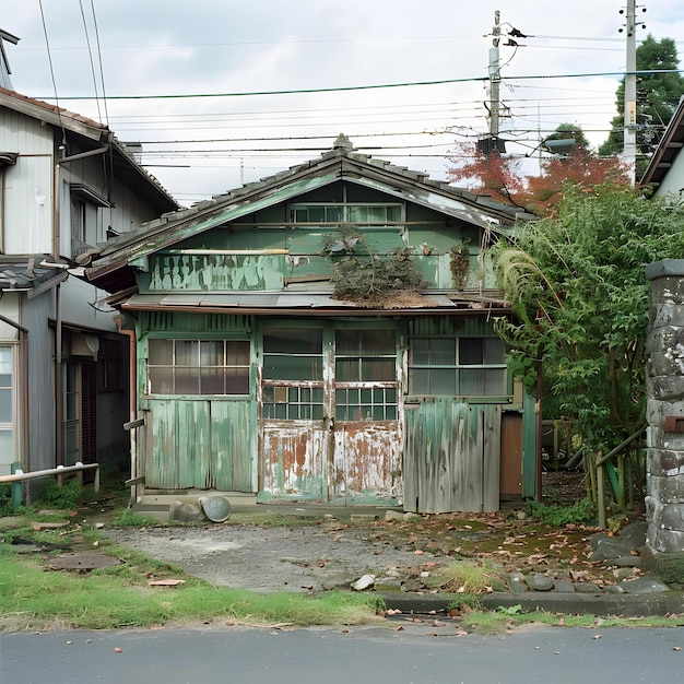 Photo old abandoned green house