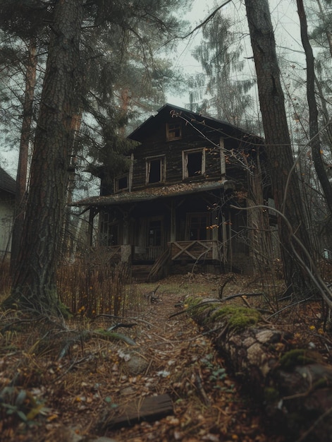 Old abandoned house in woods