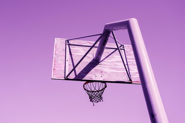 old abandoned street basket hoop