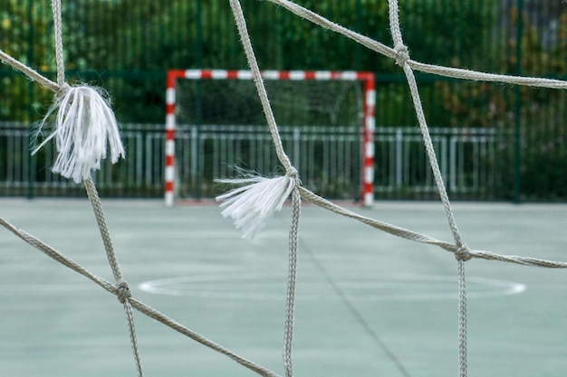 old abandoned street soccer goal sport equipment