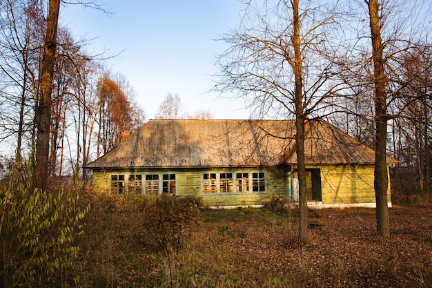 Old abandoned wooden house. Belarus