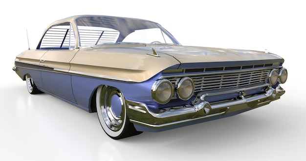 Old American car in excellent condition. 3d rendering.