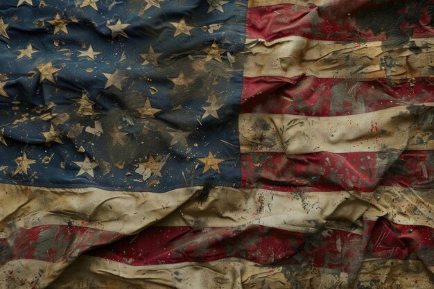 Old American flag background for Memorial Day or 4th of July