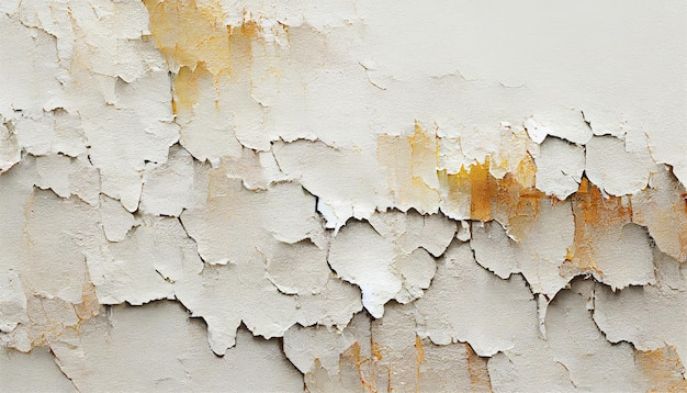 Old ancient cream and yellow plaster cracked peeled paint texture background wallpaper