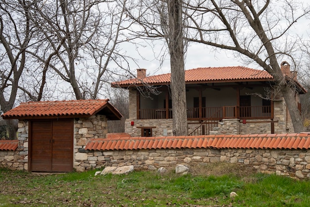 Old antique houses old houses in the heart of the forest old places in the ancient Greek empire