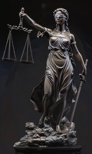 Old antique legal scale with retro vintage concept of human justice ai generated