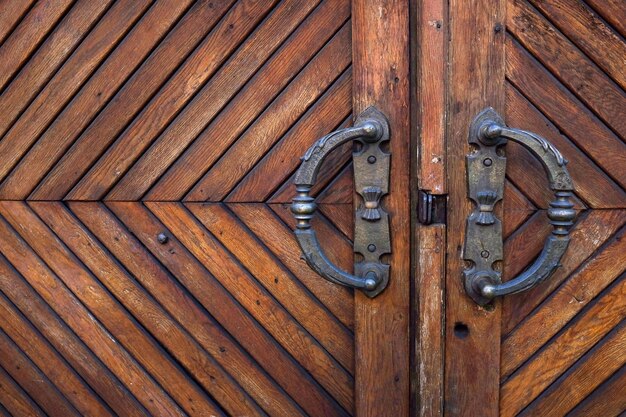 Old antique wooden door