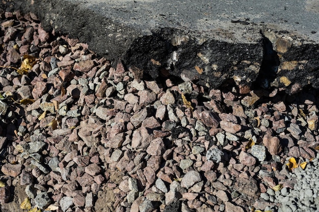 Old asphalt with large cracks