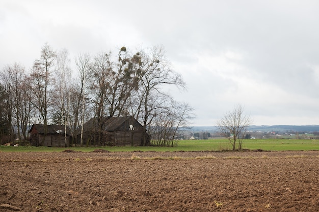 Old barn on countryside in Europe