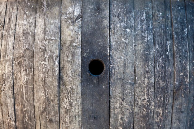 Old barrel made of wood used for Italian wine production