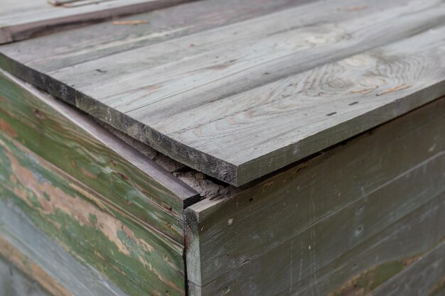 Old big shabby box Worn box with lid