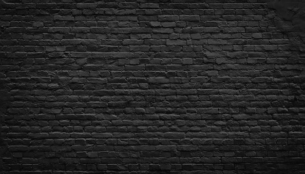 Old black brick wall background