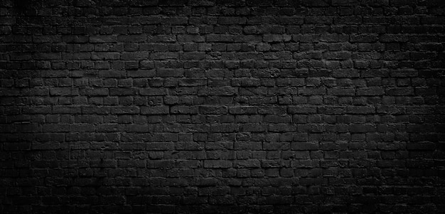 Old black brick wall background