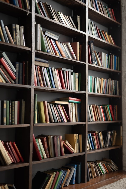 old bookcase with lots of books