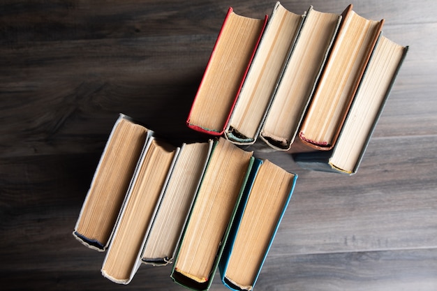 old books on the table .